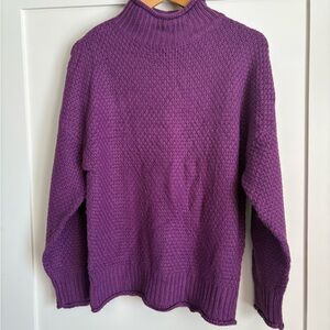 Elegant Purple Mockneck Sweater